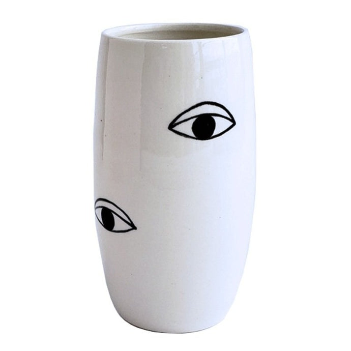 Many Eyes Vase - Black and White Demetria Chappo 