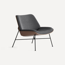 Load image into Gallery viewer, Vesper Wood &amp; Fabric Lounge Chair LOUNGE CHAIRS Burrow Heather Charcoal/Walnut 
