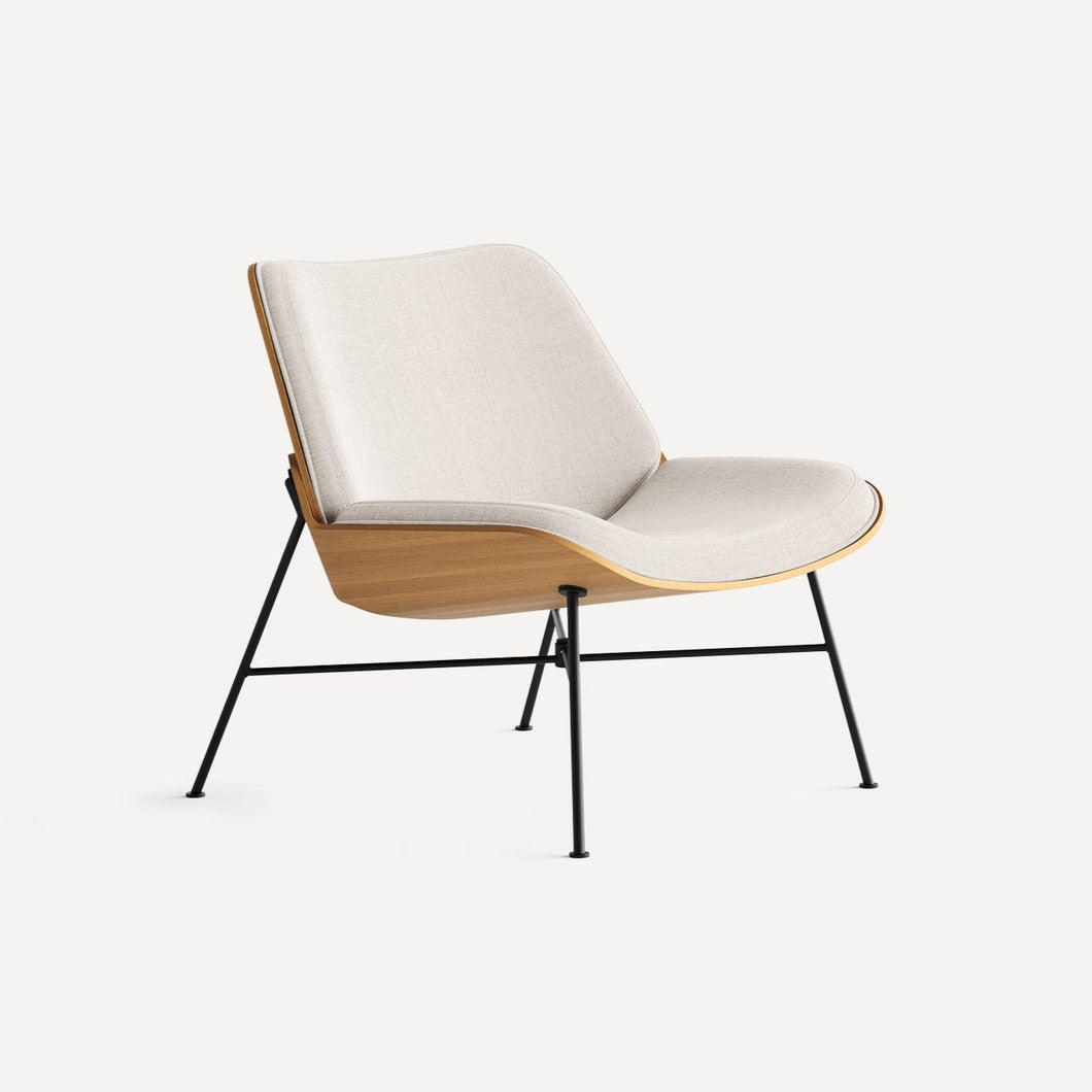 Vesper Wood & Fabric Lounge Chair LOUNGE CHAIRS Burrow Papyrus/Oak 