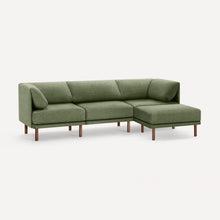 Load image into Gallery viewer, Range 4-Piece Sectional Lounger SECTIONALS Burrow Moss Green Walnut 
