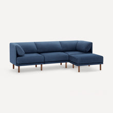 Load image into Gallery viewer, Range 4-Piece Sectional Lounger SECTIONALS Burrow Navy Blue Walnut 
