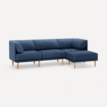 Load image into Gallery viewer, Range 4-Piece Sectional Lounger SECTIONALS Burrow Navy Blue Oak 

