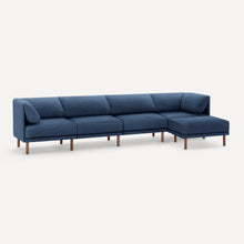 Load image into Gallery viewer, Range 5-Piece Sectional Lounger SECTIONALS Burrow Navy Blue Walnut 
