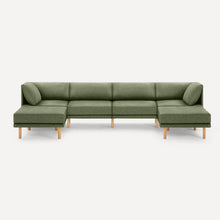 Load image into Gallery viewer, Range 6-Piece Sectional Double Lounger SECTIONALS Burrow Moss Green Oak 
