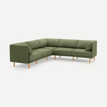 Load image into Gallery viewer, Range 5-Piece Sectional SECTIONALS Burrow Moss Green Oak 
