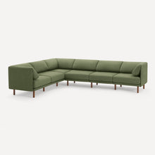Load image into Gallery viewer, Range 6-Piece Sectional SECTIONALS Burrow Moss Green Walnut 
