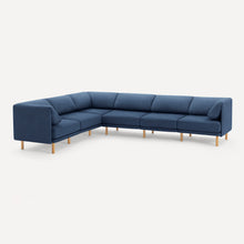 Load image into Gallery viewer, Range 6-Piece Sectional SECTIONALS Burrow Navy Blue Oak 
