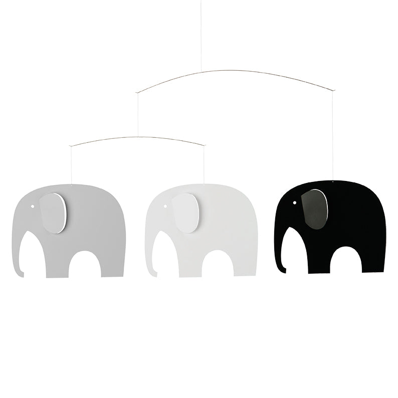 Elephant Party Mobile MOBILES Flensted Mobiles Greyscale 