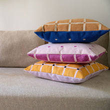 Load image into Gallery viewer, GRID PILLOW - REVERSIBLE - MARMALADE + LILAC Pillow Leah Singh 

