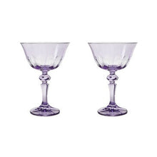 Load image into Gallery viewer, Rialto Glass Coupe Set/2, Amethyst Sir|Madam 

