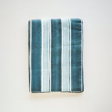 Load image into Gallery viewer, Blue/Grey Stripe Tablecloth Goldie Home 
