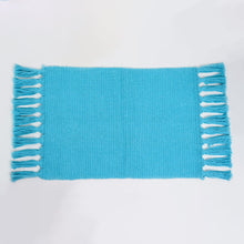 Load image into Gallery viewer, Cotton Placemats (Set of 6) - with Tassels PLACEMATS &amp; TABLE RUNNERS Artissanos Sky Blue 
