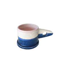 Load image into Gallery viewer, Dipped Mug, White/Navy Mugs Echo Park Pottery by Peter Shire 
