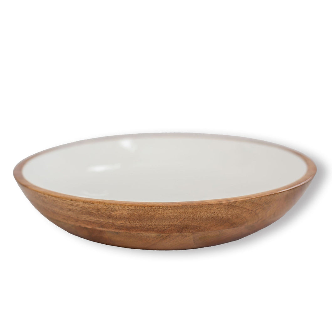 Jeanne Fitz Wood + White Collection Mango Wood Serving Bowl, Large Jeanne Fitz 