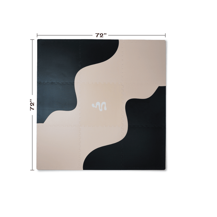Black and Cream Shapes Mat Puzzle Mat Mylle 
