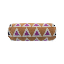 Load image into Gallery viewer, MAYA TRIANGLES BOLSTER PILLOW - OCHRE Pillow Leah Singh 
