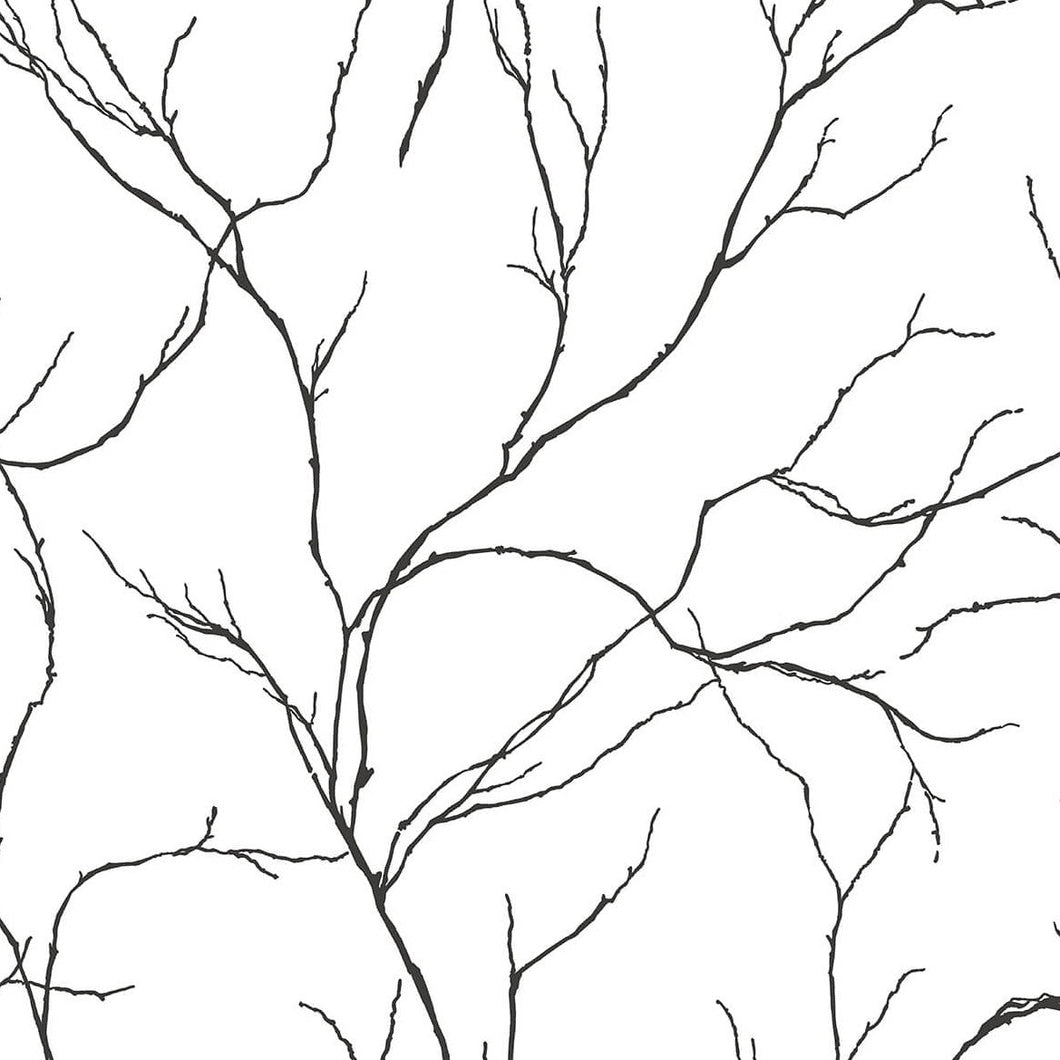 Delicate Branches WALLPAPER NextWall Ebony 