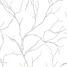Load image into Gallery viewer, Delicate Branches WALLPAPER NextWall Metallic Silver 
