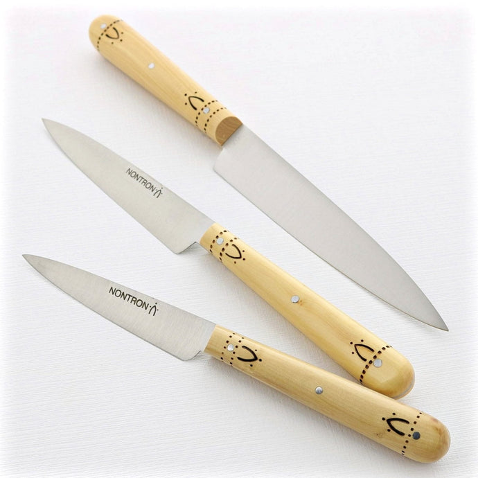 Nontron Paring Trio Kitchen Knives Cutlery Never Under LLC 