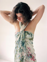 Load image into Gallery viewer, Raw Silk Beach Throw in Garden Party sarong Upstate 
