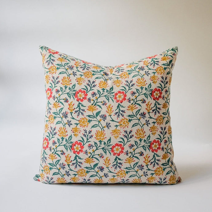 Priya - Hand Block-printed Linen Pillow Cover Throw Pillows Soil to Studio 22x22 