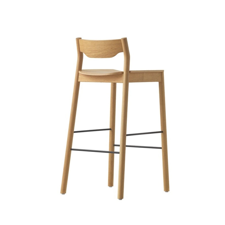 Tangerine Stool w/ Back Counter Stools Resident Natural 