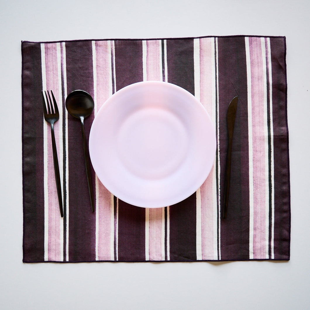 Rose Stripe Placemat Placemats Goldie Home 