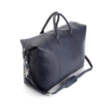 Load image into Gallery viewer, Weekender Duffel Bag in Pebble Grain Leather Royce New York Blue 
