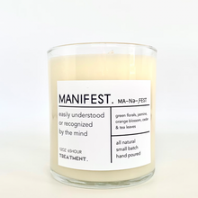 Load image into Gallery viewer, Soy Candle 12oz CANDLES &amp; HOME FRAGRANCES Treatment. Candle Co Manifest 
