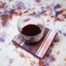 Load image into Gallery viewer, Rose Stripe Cocktail Napkins with Maroon Trim Goldie Home 

