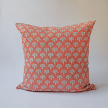 Load image into Gallery viewer, Seema - Hand Block-printed Linen Pillowcase (Coral Pink) Soil to Studio 
