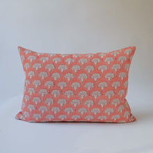 Load image into Gallery viewer, Seema - Hand Block-printed Linen Pillowcase (Coral Pink) Soil to Studio 
