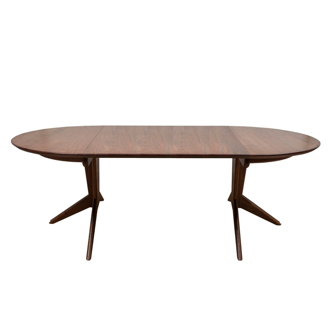 Pedestal Extension Table DINING TABLES Smilow Design Extension with 3 leaves 