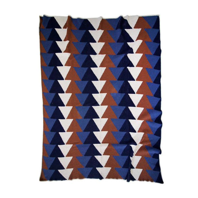 Stacked - Blues Patterned Throw Happy Habitat 