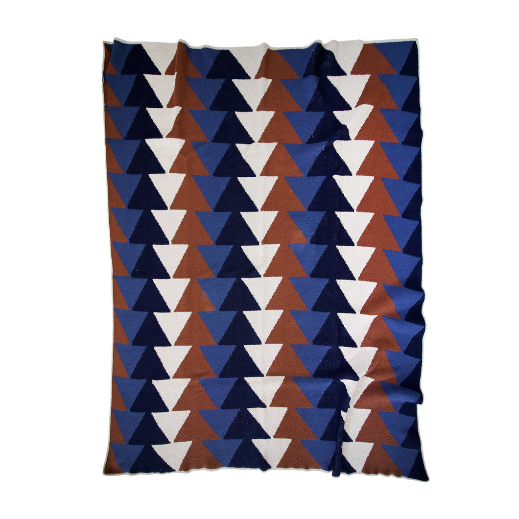 Stacked - Blues Patterned Throw Happy Habitat 