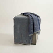 Load image into Gallery viewer, Organic Gray &amp; Denim Waffle Knit Throw Hangai Mountain Textiles 
