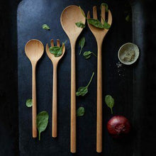 Load image into Gallery viewer, GRAND WOODEN SALAD SERVERS Sir|Madam 
