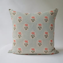 Load image into Gallery viewer, Zara - Hand Block-printed Linen Pillowcase (Sky Blue) Soil to Studio 
