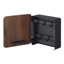 Load image into Gallery viewer, Magnetic Key Cabinet - Steel + Wood Key Storage Yamazaki Home Walnut/Black 
