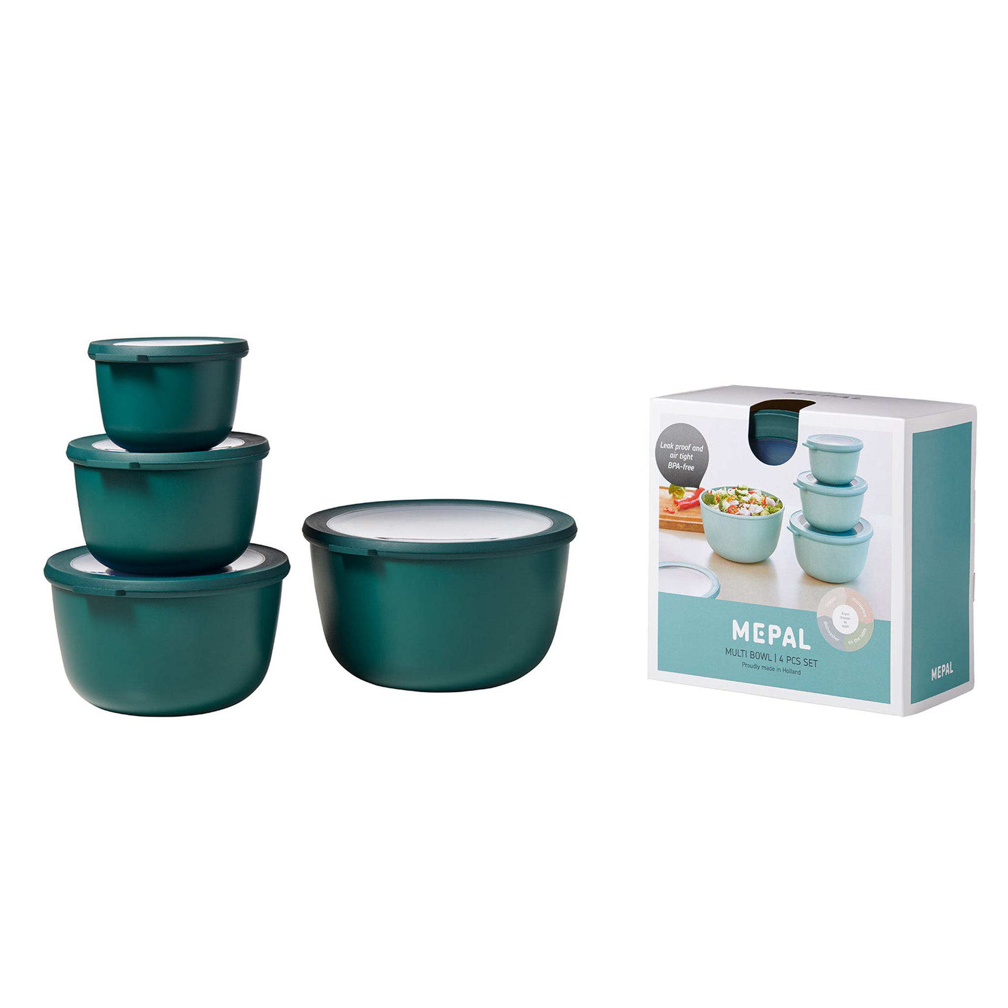 Mepal 4-Piece Cirqula Multi-Bowl Set - Nordic Blue