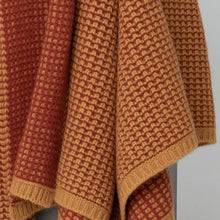 Load image into Gallery viewer, Gold &amp; Rust Waffle Knit Cashmere Throw Hangai Mountain Textiles 
