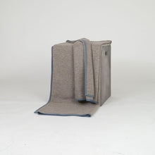 Load image into Gallery viewer, Platinum &amp; Slate Blue Purl Knit Yak Down Throw Hangai Mountain Textiles 

