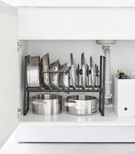 Load image into Gallery viewer, Adjustable Pots and Pans Organizer - Steel Pot Rack Yamazaki Home 
