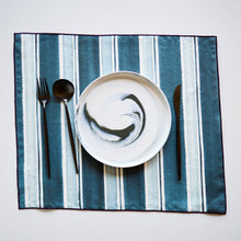 Load image into Gallery viewer, Blue/Grey Stripe Placemat Placemats Goldie Home 

