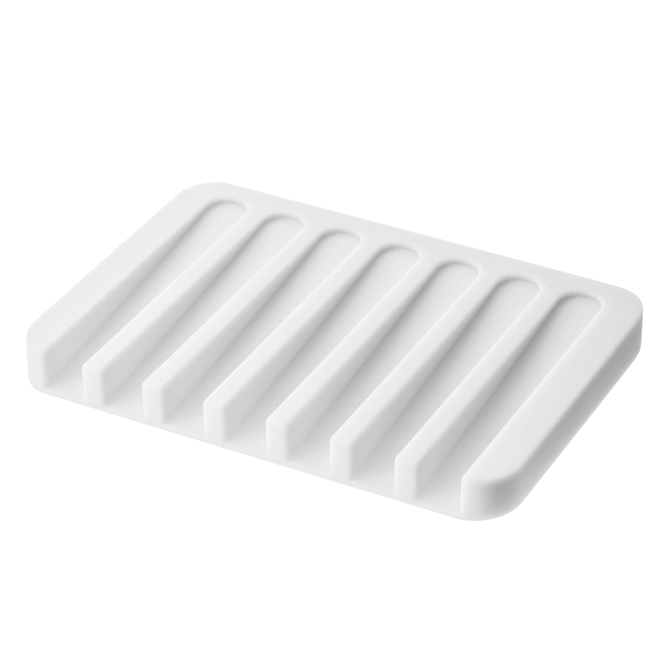Self Draining Silicone Soap Dish White