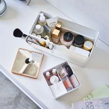 Load image into Gallery viewer, Makeup Organizer with Mirror - Steel + Wood Mirror Yamazaki Home 
