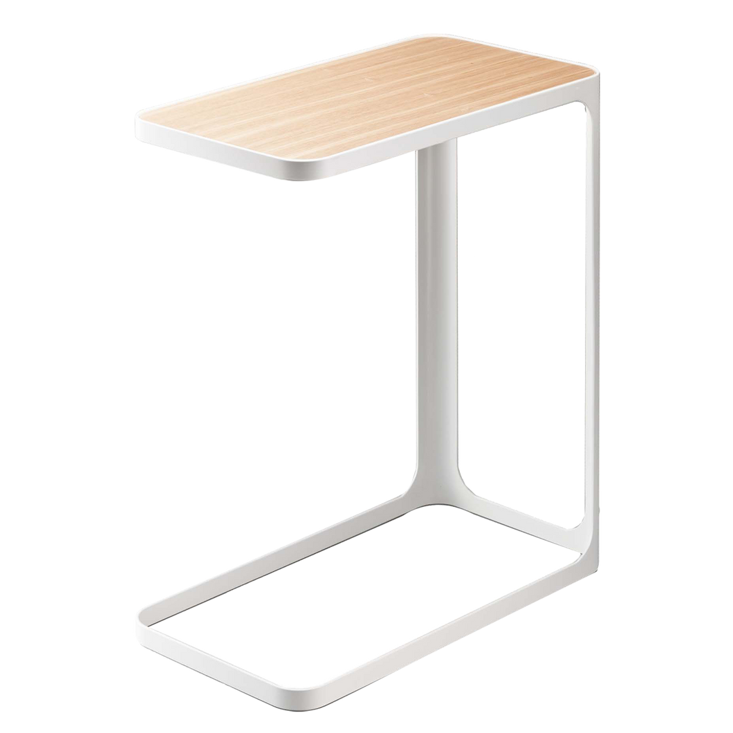 C Side Table, Wood Top SIDE TABLES Yamazaki Home White/Ash 