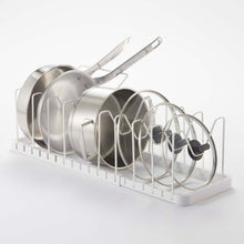 Load image into Gallery viewer, Adjustable Pot Lid Organizer - Steel Kitchen Organizer Yamazaki 
