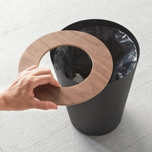 Load image into Gallery viewer, Trash Can - Steel + Wood - Round TRASH &amp; RECYCLING Yamazaki Home 
