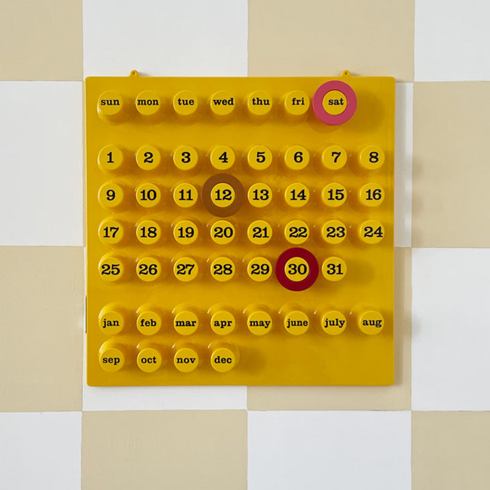Perpetual Ring-A-Date Wall Calendar by Euroway DESK & STATIONERY Home Union Yellow 